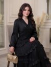 فستان أسود ساتان
